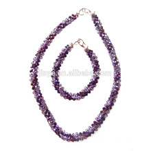 Bling Fashion Bling Purple Crystal Statement Necklace Set